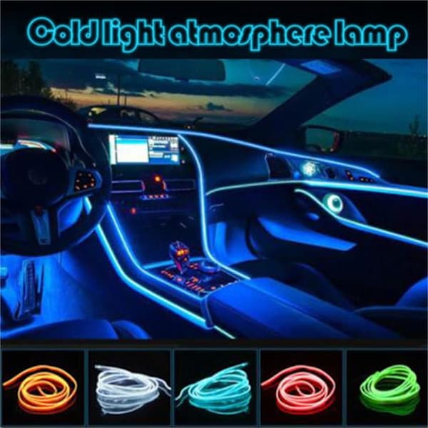 LED Dekorativ Lampa Bil Interiör Atmosfär Tråd RÖD USB-DRIVEN röd USB-Driven red