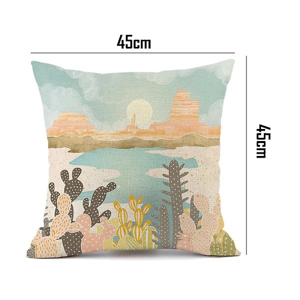 Maisemamaalauksen, auringon ja kuun tyynynpäällinen Style1 45*45cm 45*45cm style3
