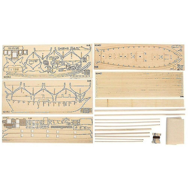 1:100 Halco Monteringsmodell av Skepp, Träsegelbåtsleksaker, Segelmodell Monterad Träkit, Trähantverk 1 Set