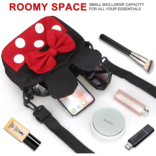 Cute Disney Crossbody Purse For Little Girls Toddler Minnie Mouse Travel Crossbody Bag Small Kids Shoulder Handbag Mini Cartoon Cross Body Bag