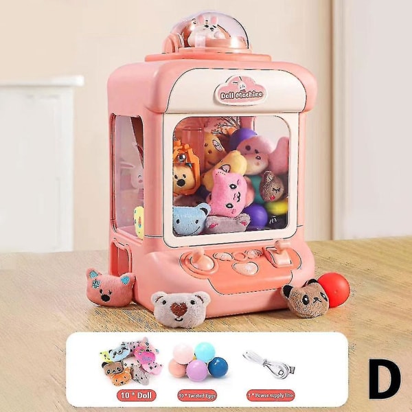 Automaattinen pyydystävä nukkekonelelu lapsille Minisarjakuvapeli, kynsinosturikoneet kevyellä musiikilla lasten lelulahjat E7x8 D