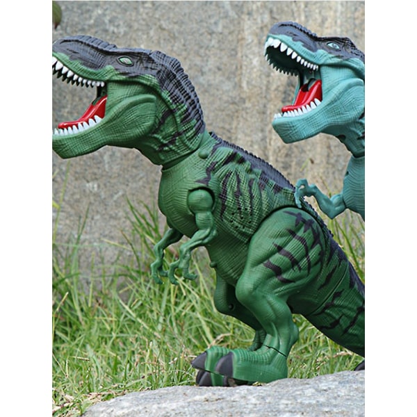 Simulerad djur T-rex leksak elektrisk burk lägger ägg Rör huvudet medan det gör brusande ljud dinosaurie leksaker green