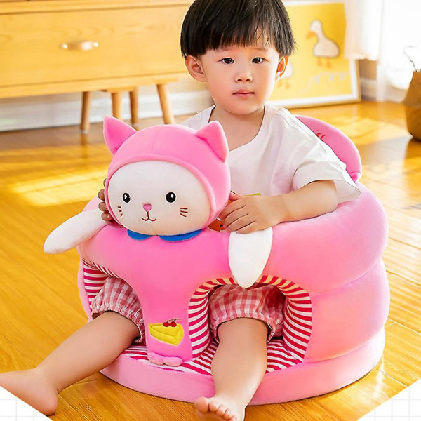 1 stk Baby Learning Sidde Sæde Sofa Betræk Tegnefilm Case Plys Støttestol Legetøj 1 Pc Pink