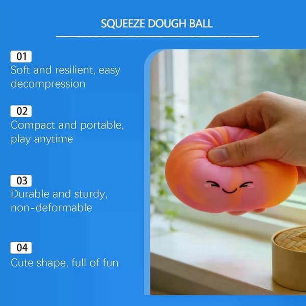 Regnbågsdumpling Squishies, 2026 Nya Dumpling Stressbollar Fidget Sensoriska Bollar, Dumpling Kläm Degboll Stresslindring för Vuxna Orange-violett