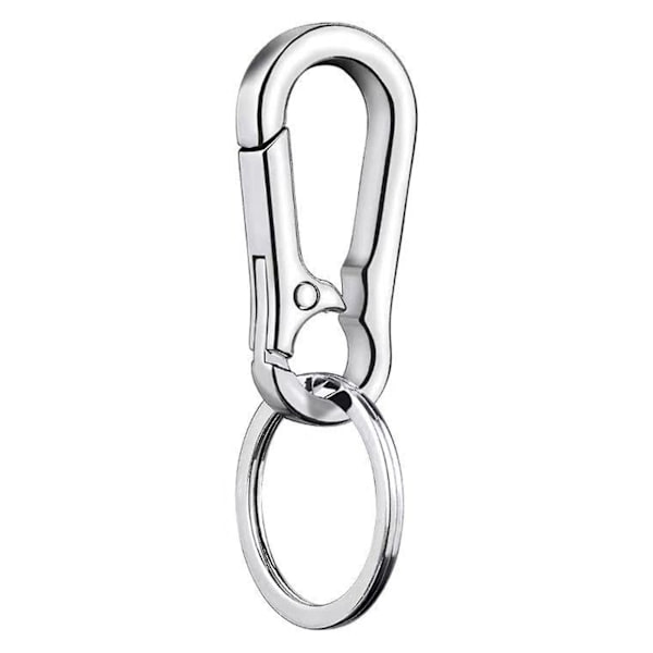 10 kpl avaimenperiä metalliset napsautuskoukut napsautuskoukut avaimenperät askartelukarabiini pyörivät leikkeet avaimenperä miehille hopea 70*22*5mm (hy)