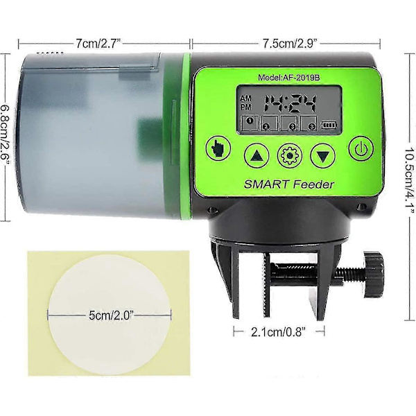 Automatisk fiskefoderdispenser med timer og LCD til akvarium