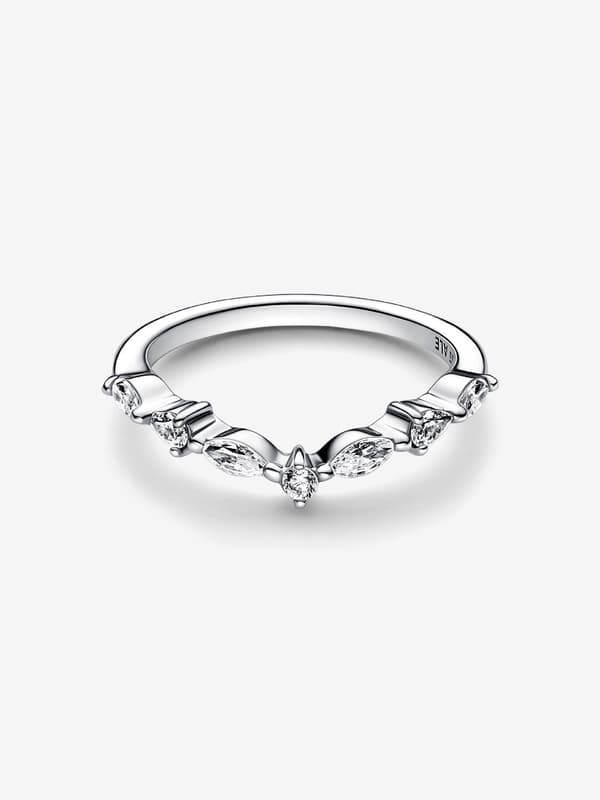 Pandora - P Timeless Wish Glitrende Alternerende Ring - Sterling sølv Circumference: 58mm