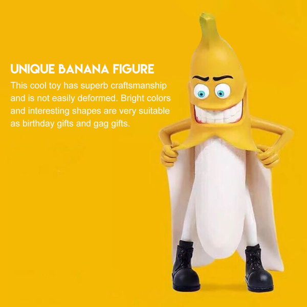 Banan Man Figur Leksak Spoof Evil Banana Man Rolig Unik Födelsedagspresent För Män