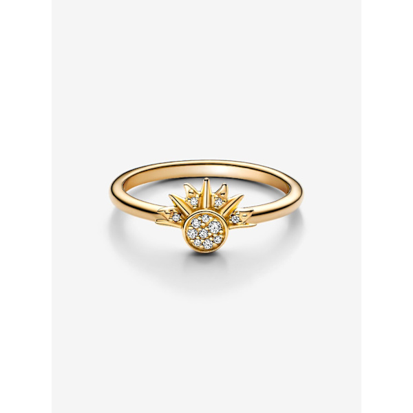 Pandora - Celestial Sparkling Sun Ring - 14k gullforgylling Circumference: 58mm