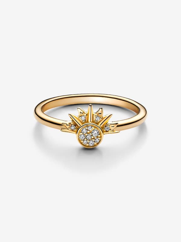 Pandora - Celestial Sparkling Sun -sormus - 14k kullattu Circumference: 56mm