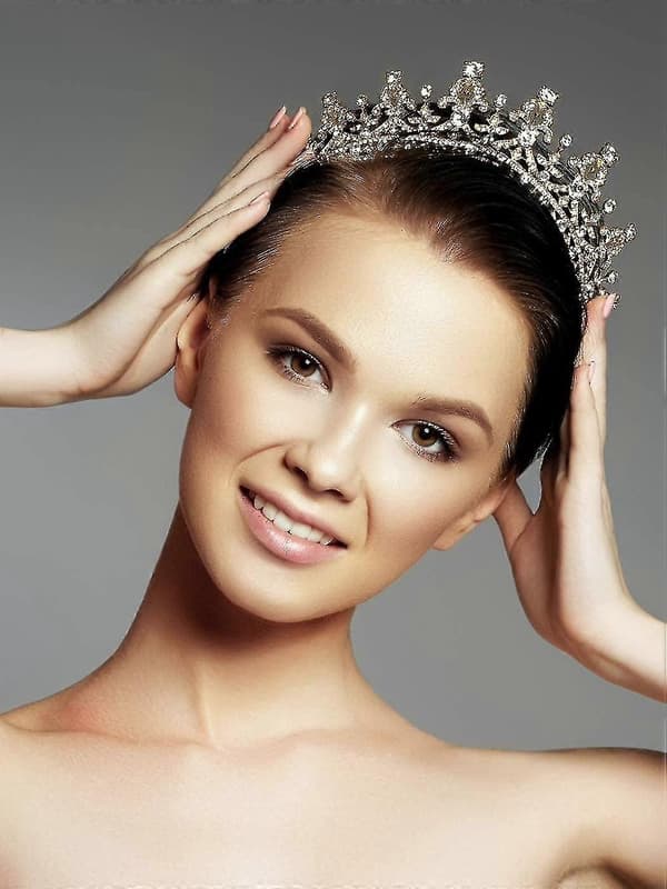 Gull Tiara og Krone for Kvinner Bursdag Hodebånd for Jenter Krystall Dronning Krone Hår