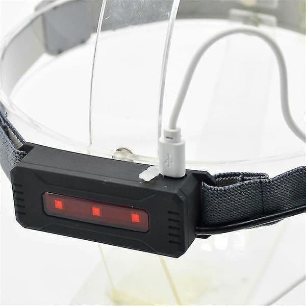 LED Hodelykt USB Oppladbar Vanntett Pannebånd Lommelykt For Utendørs Løping