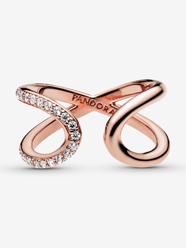 Pandora - Wrapped Open Infinity Ring - 14k roséguldplätering Circumference: 56mm