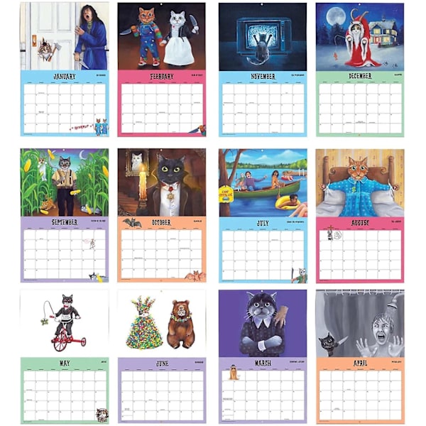 Scaredy Cats Calendar 2024 Funny Cats Vægkalender 2024 Scaredy Cats