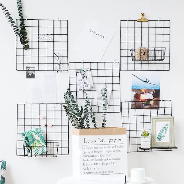 3-pack trådnäts korgar, väggmonterade nätkorgar, skåp väggmonterad organizer, förvarings- och displaykorgar