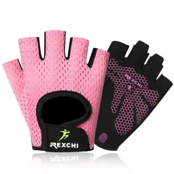 Halvfinger handsker Yoga handsker pink L