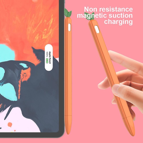 Case Söt fruktdesign Silikonmjukt skyddande cover kompatibelt med Apple Pencil 2nd Gen carrot
