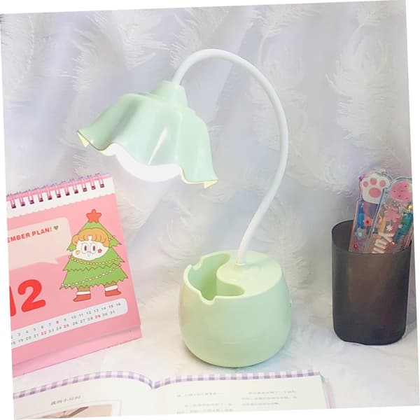 2 stk. bordlampe USB skrivebordslampe studielampe sengelampe LED-grøn