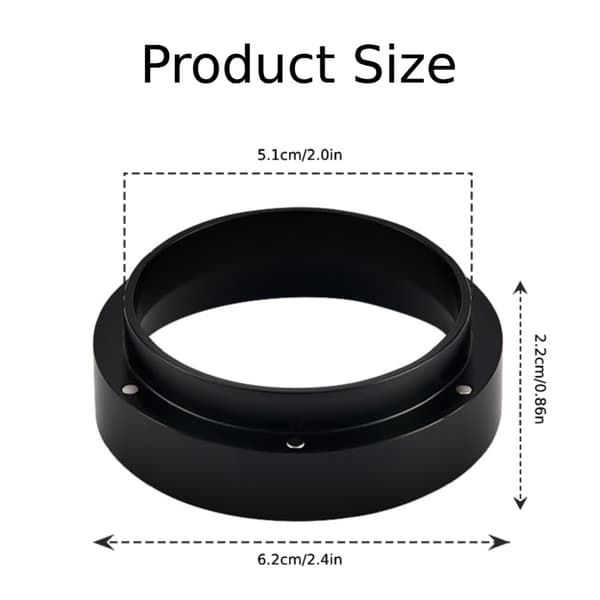 51 mm doseringstragt til barista, hjem, café (sort) Black