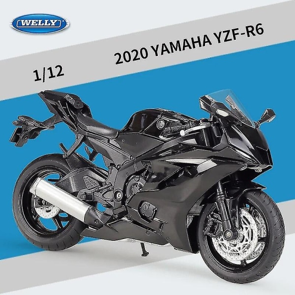 Welly 1:12 2024 Yamaha Yzf-r6 Diecast moottoripyörämalli Heavy Duty Travel Diecast moottoripyörä metalliseos lelu autokokoelma Kid B493 YZF R6 boxed3