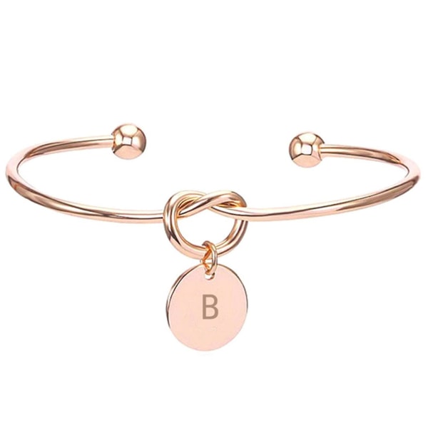 Mote Initial Smykker Initial Legering Brev Charm Armbånd Til Kvinner Brudepike Binde ROSE GOLD B