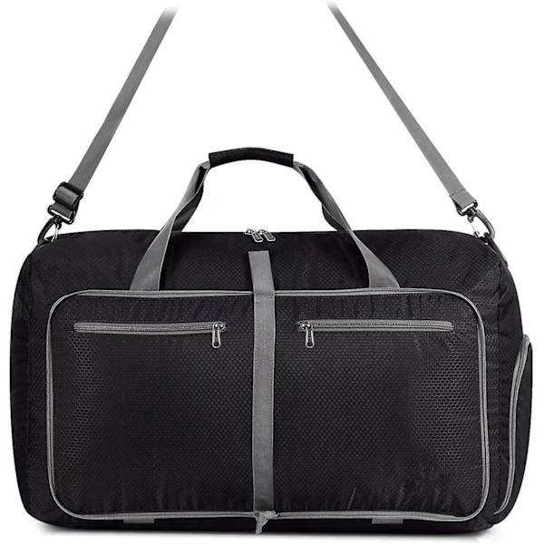 Reiseveske 40l sammenleggbar veske vanntett sammenleggbar veske for camping fotturer reise svart
