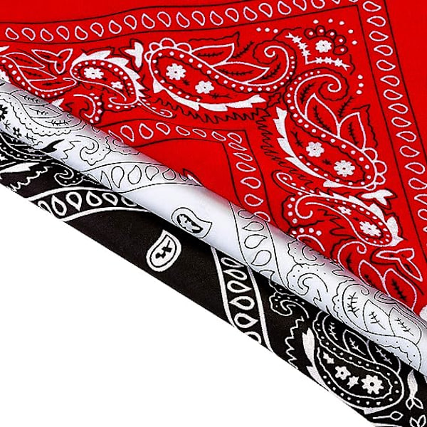 3-pack multifunktionella bandanas Paisley-mönster Cowboy pannband halsduk unisex huvudbonader