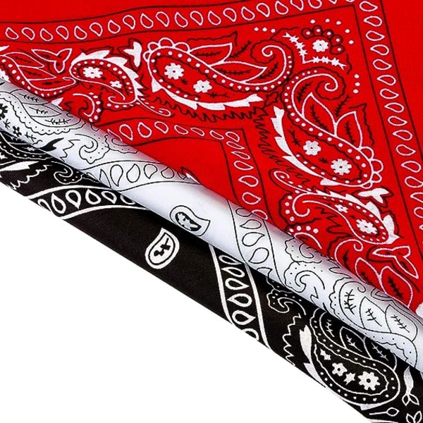 3-pak Multifunktionelle Bandanas Paisley Print Cowboy Hovedbånd Halstørklæde Unisex Hovedbeklædning