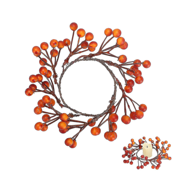 Xmas Ornament Candle Ring Creative 3,15 tommer indre diameter oransje festutstyr bærkrans