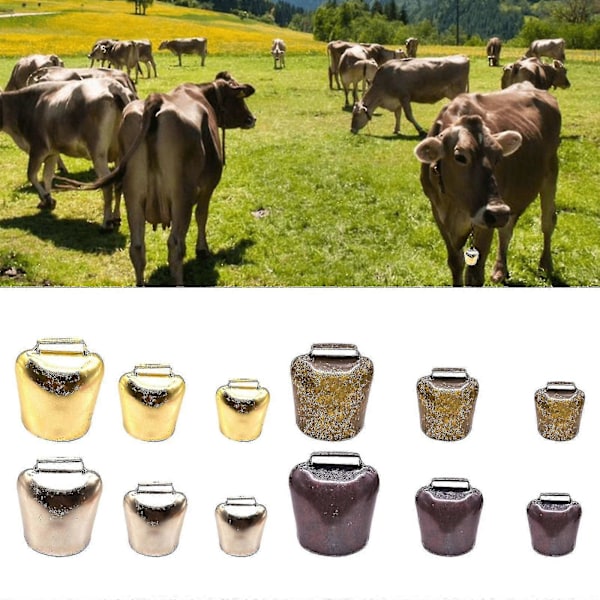 Antiikkityyliset metalliset lehmänkellot, kovat äänet tuottavat hevos-, lammas- ja karjakellot Green Bronze Medium