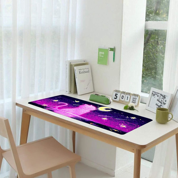 Suuri hiirimatto, söpö sarjakuva työpöytäalusta 900x400x3MM Näppäimistö Hiirimatto Laajennettu Pelaamiseen Hiirimatto Vedenpitävä Liukumaton Hiirimatto (Kissa E)