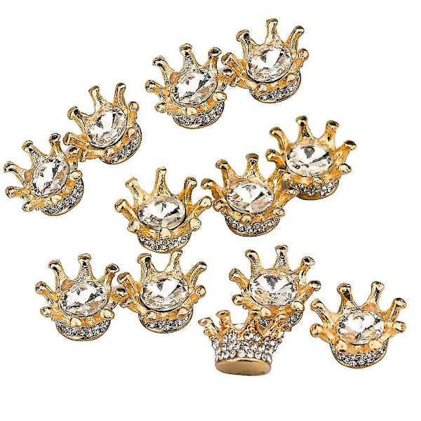 12 stk Mini Krone Liten Krone Dekorasjon Rhinestone Kake Toppers Krone Cupcake Toppers Bryllup Kroner Tiaraer For Kake