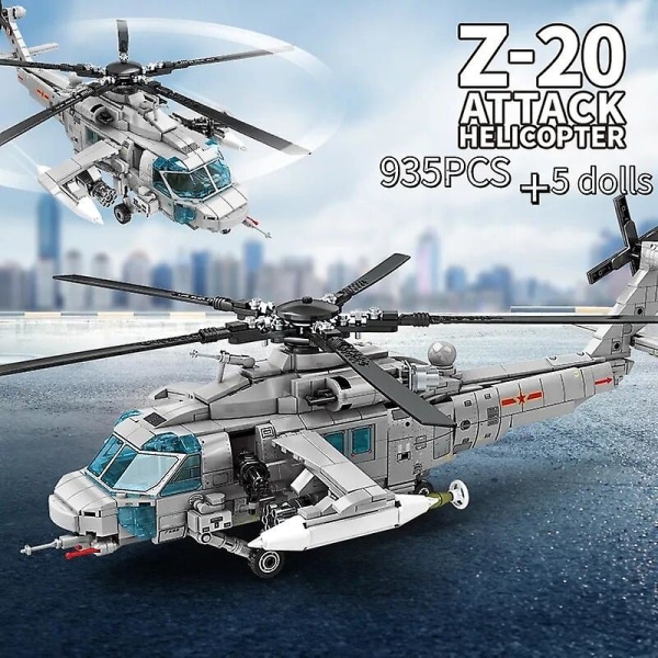 Sembo Block Helikoptrar Fighter Blocks Military City Z-20 Utility Flygplan Armé Pilot Figur Plan Byggstenar Barn Toymini J-15 Fighter No Box KA50