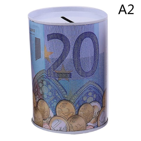 Euro Dollar Pengeboks Safe Sylinder Sparegris Banker For Mynter Innskuddsbokser 7.5x11 20 Euro Appearance