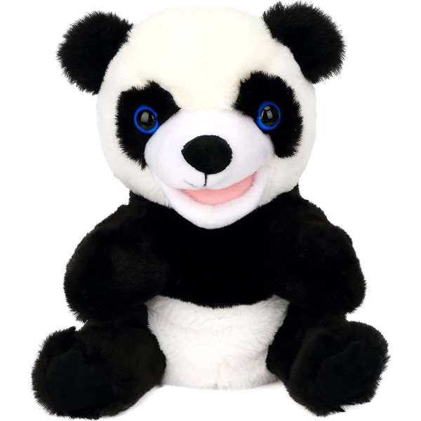 Panda hånddukke plysdyr med bevægelig mund til rollespil historiefortælling