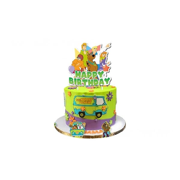 Scooby-tema Børnefødselsdagsfest Tilbehørssæt Balloner Banner Kage Cupcake Toppers Dekorationssæt