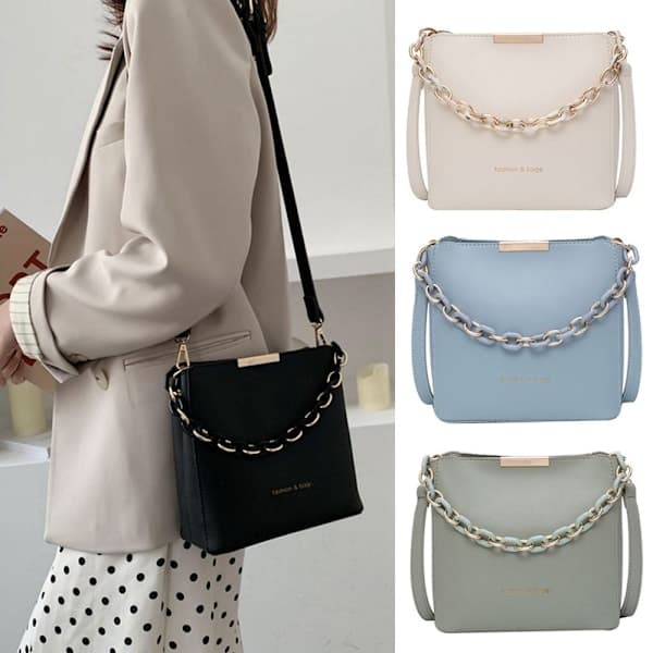 Dame håndtasker Messenger Crossbody Taske sort black