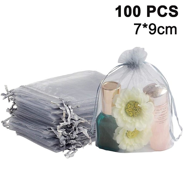 100pcs Sheer Drawstring Jewelry Pouches Wedding Party Christmas Favor Gift Bags Drawstring Gift Bag