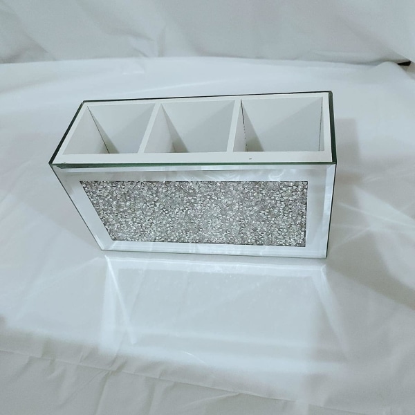 Sminkborstehållare Organizer Crushed Diamond Mirror Jewel Beauty box Cup Container case