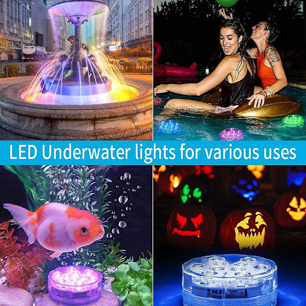 Varmtvandsbadekarlys, Lmell Pool Lights Undervands, Lmell Bath Spa Lights, Lmell Vandtætte Damlys Gave
