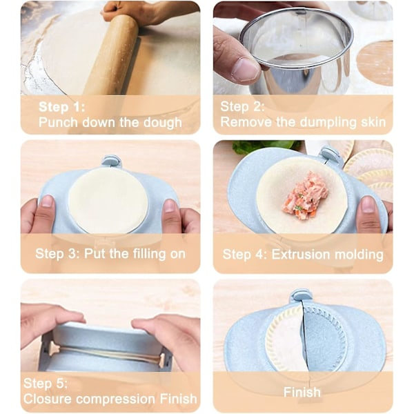 Dumpling Maker, Empanada Press Mold Set with Ring Cutter and Filling Spoon, Gyoza Maker Machine in 3 Different Sizes, Kitchen Tools for Empanada, Pi