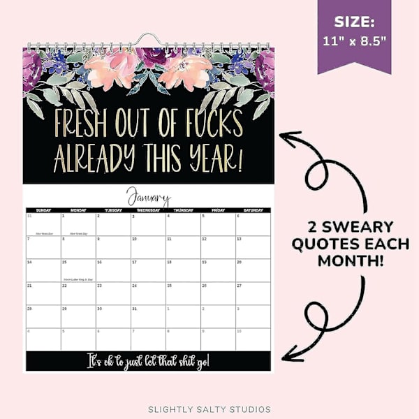 2024 Kalender för trötta kvinnor, 2024 Kalenderplanerare för trötta kvinnor Mamma Gag Present Hängande Kalender Humor Dagligt Liv 1pcs