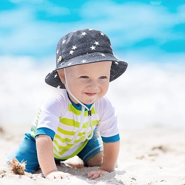 Baby aurinkohattu toddler aurinkosuoja Eläinten cap Unisex Summer Bucket -hattu leukahihnalla UPF 50+