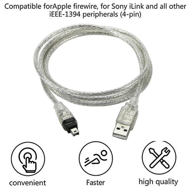 Kaapeli USB uros Firewire-liitin mini 4-nastainen Firewire-sovitin (hy)