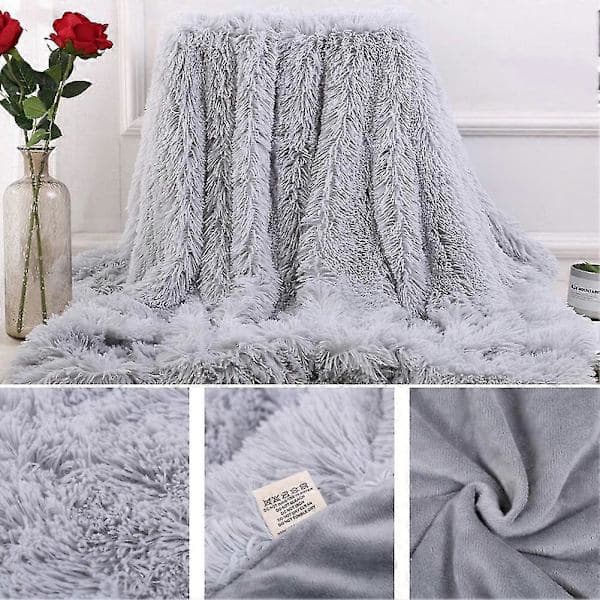 80x120cm Blødt Fluffy Rya Tæppe Varm Seng Sofabetræk Sengetæppe Tæppe Lys orange