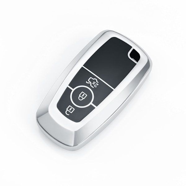 TPU-nyckelskyddsfodral för Ford Mustang F-150 Fusion Explorer Mondeo Ranger Silver