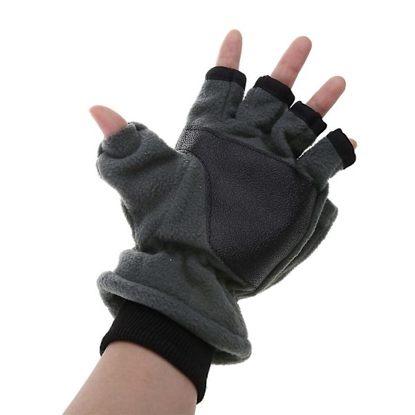 Lämpimät fleece-tekstiviestit Käännettävät huippuhanskat Valokuvaus Juoksukäyttöön Muunneltavat Sormikkaat Black