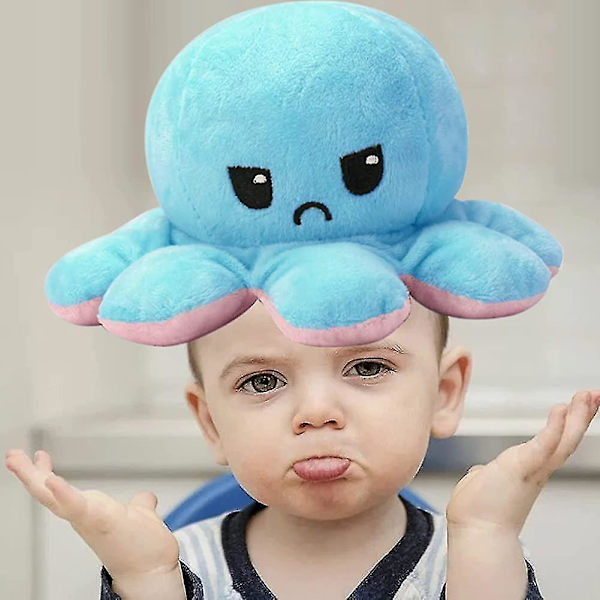 Octupus Mood Bamse Blæksprutte Plys Vend Otopus Xxl Blæksprutte Bamse Flip Gave