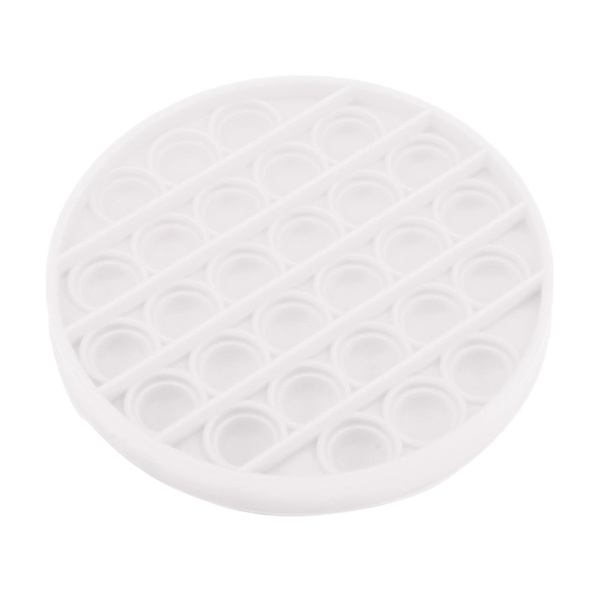 Bubble Popping Push Press Fidget Sensorisk Leksak Stress Relief Olika färger Rund Vit