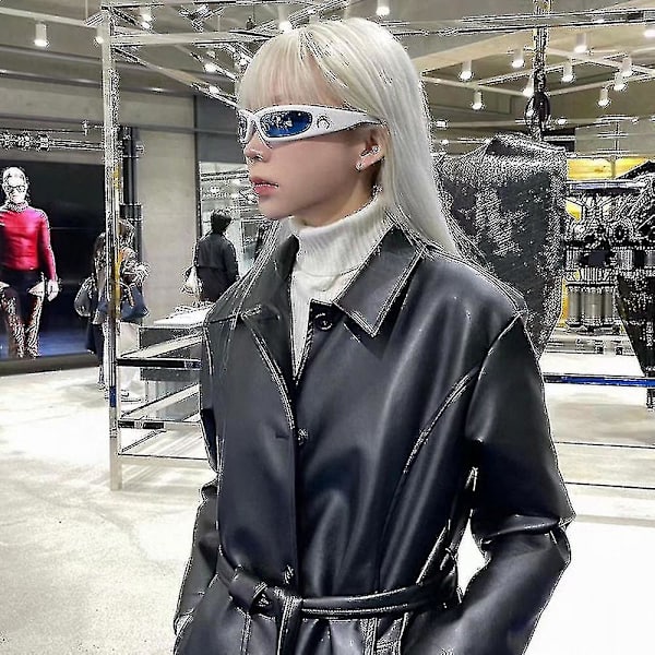Rektangulära solglasögon kvinnor män utomhus cykling sport hip hop punk mode glasögon